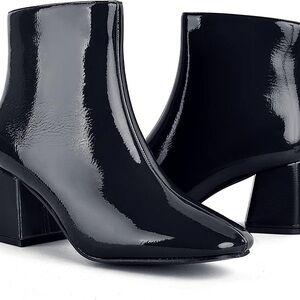 TINSTREE Platform Wedge Leather Ankle Boots